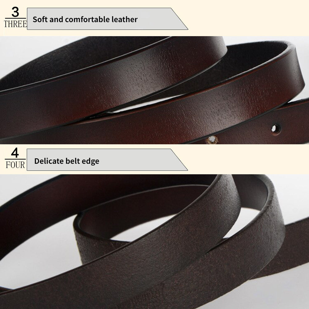 Leather Gold Pin Buckle Belt
