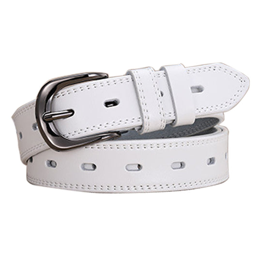 Leather Belts with Alloy Pin Buckle Design