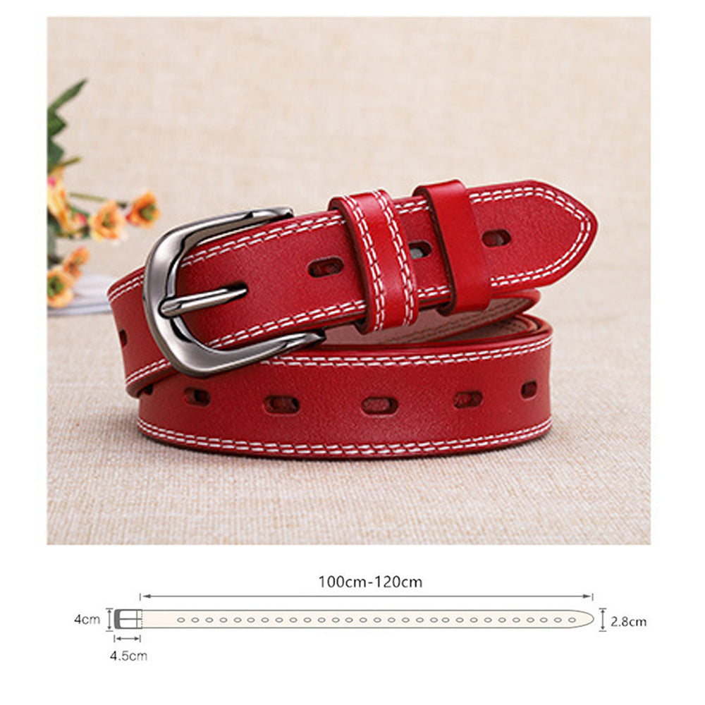 Leather Belts with Alloy Pin Buckle Design
