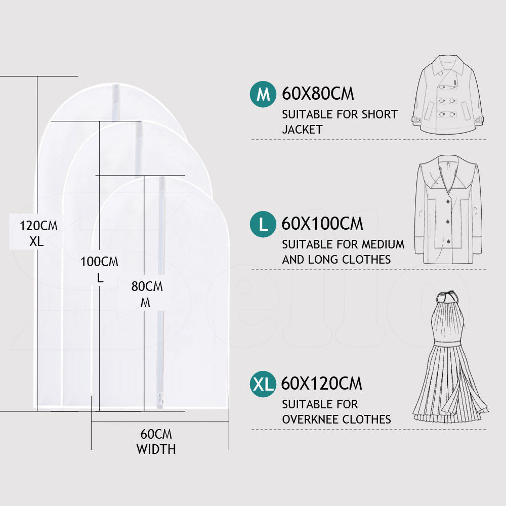 6Pcs Suit Dress Clothing Dust Cover Bag