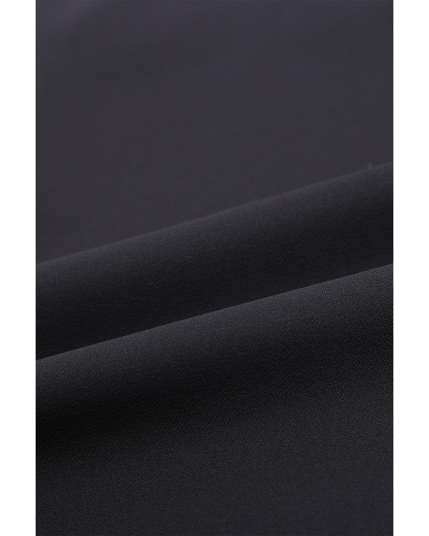 Classic Black with Stylish Button and Tie Details Top