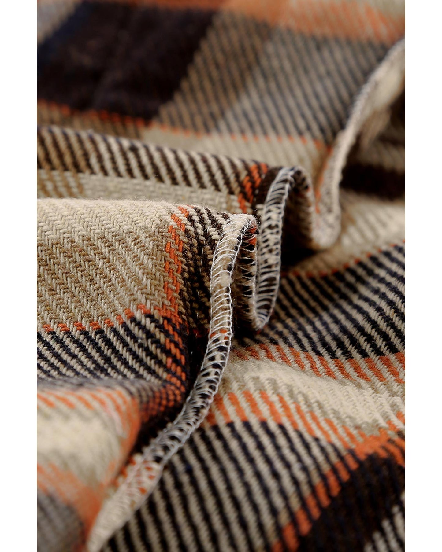 Geometric Plaid Print Pocketed Shacket