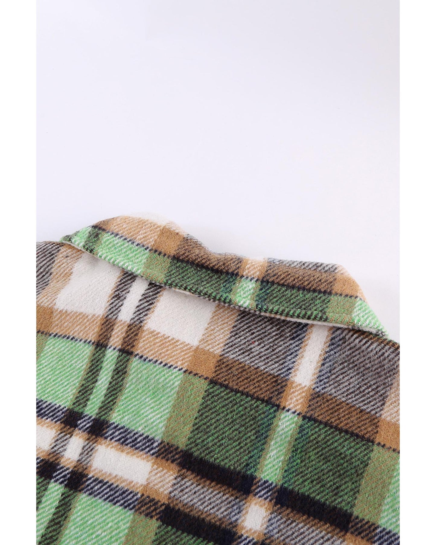 Geometric Plaid Print Pocketed Shacket