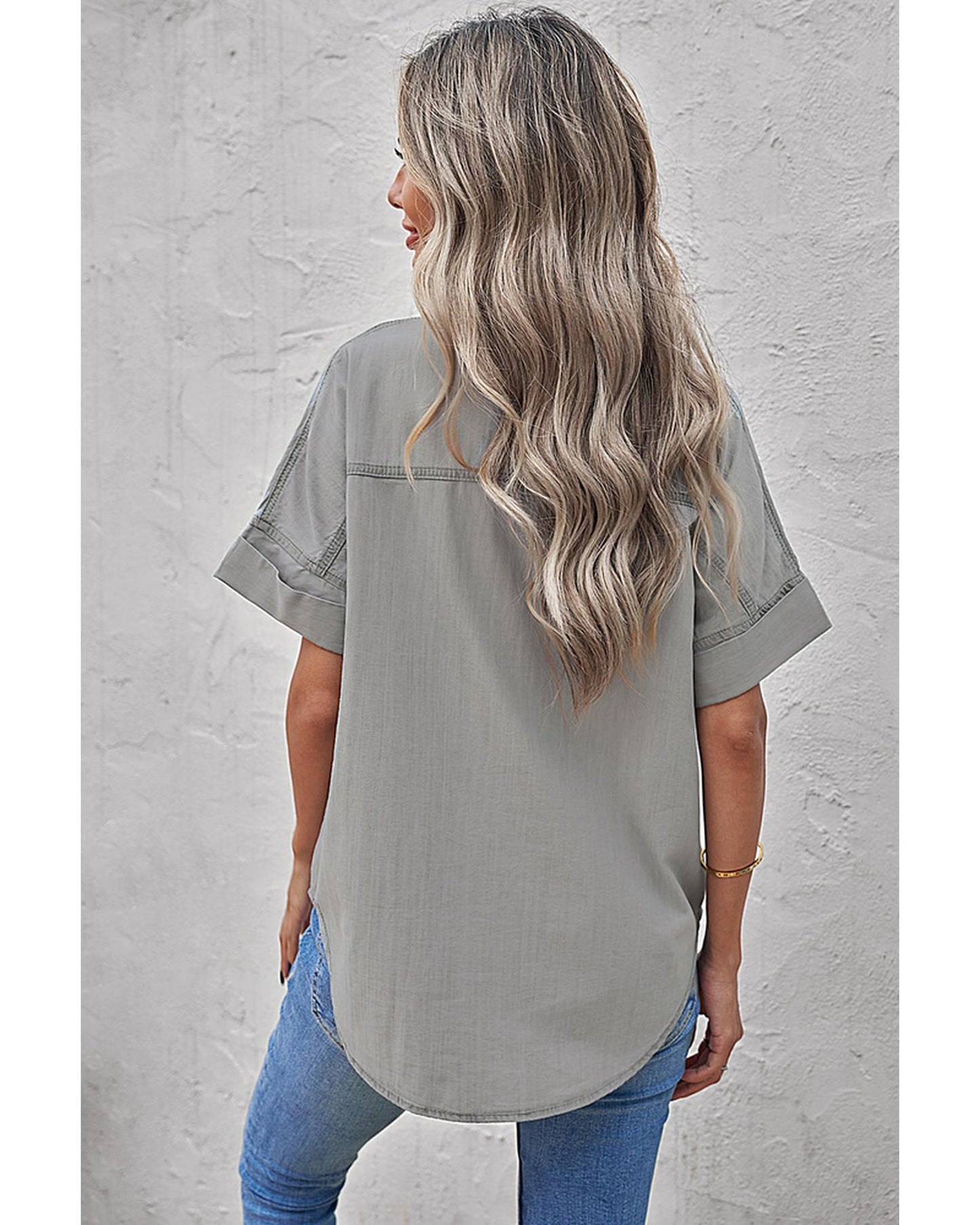 AZURA EXCHANGE Shirt with Turn-down Collar