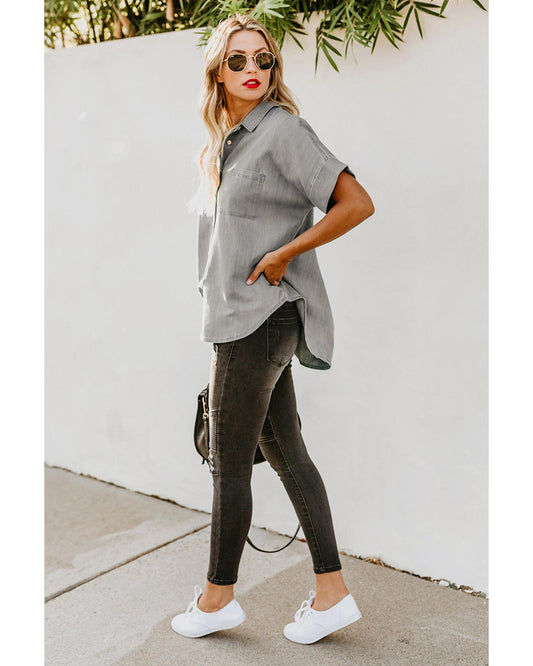 Shirt with Turn-down Collar