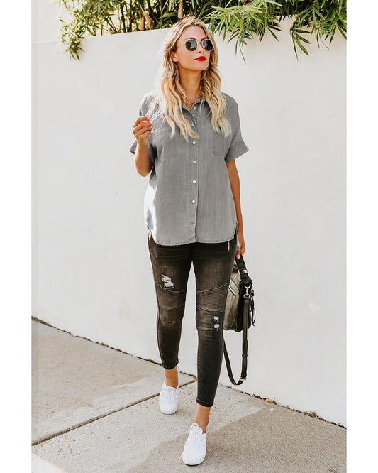 Shirt with Turn-down Collar