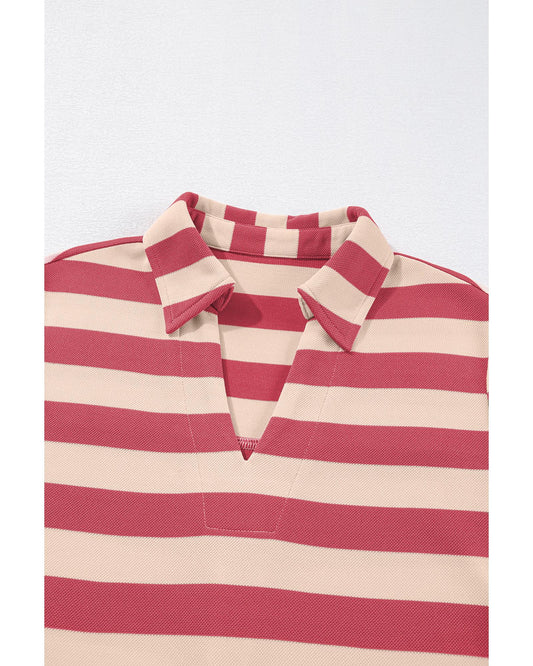 Collared V Neck Loose Dress
