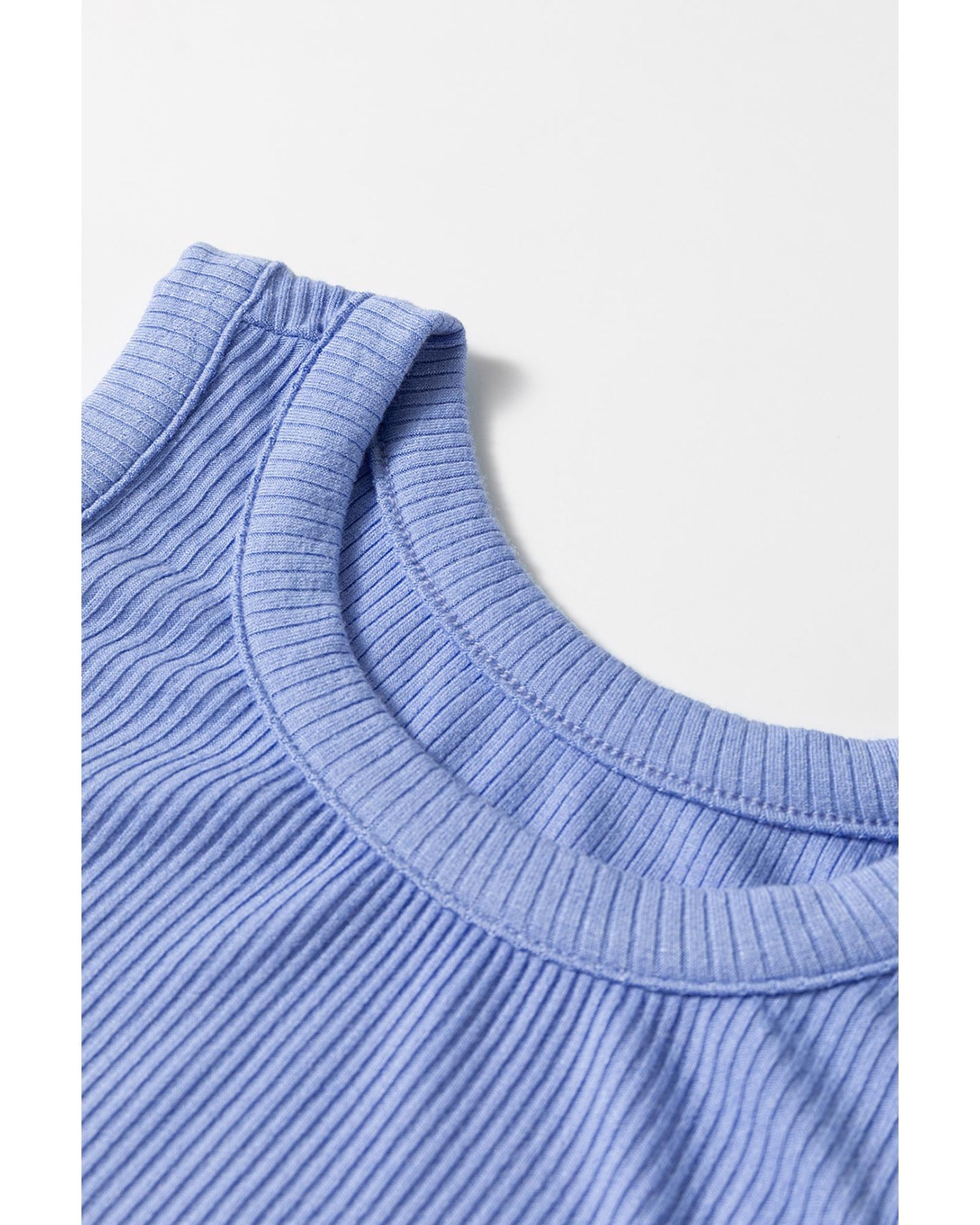Ribbed Vest Patchwork Tiered Midi Dress with Pockets