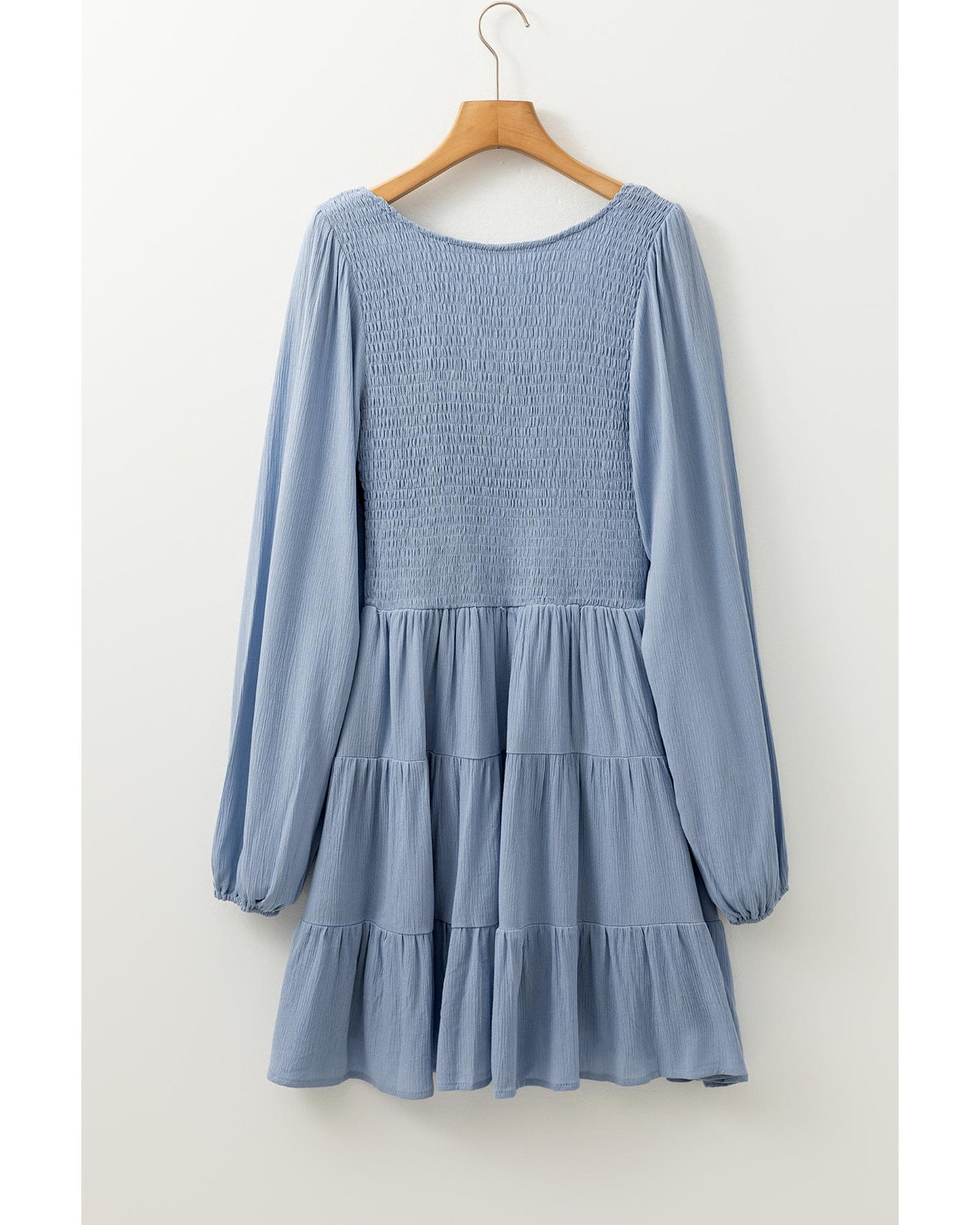 Ashleigh Blue V Neck Smocked Tiered Mini Dress