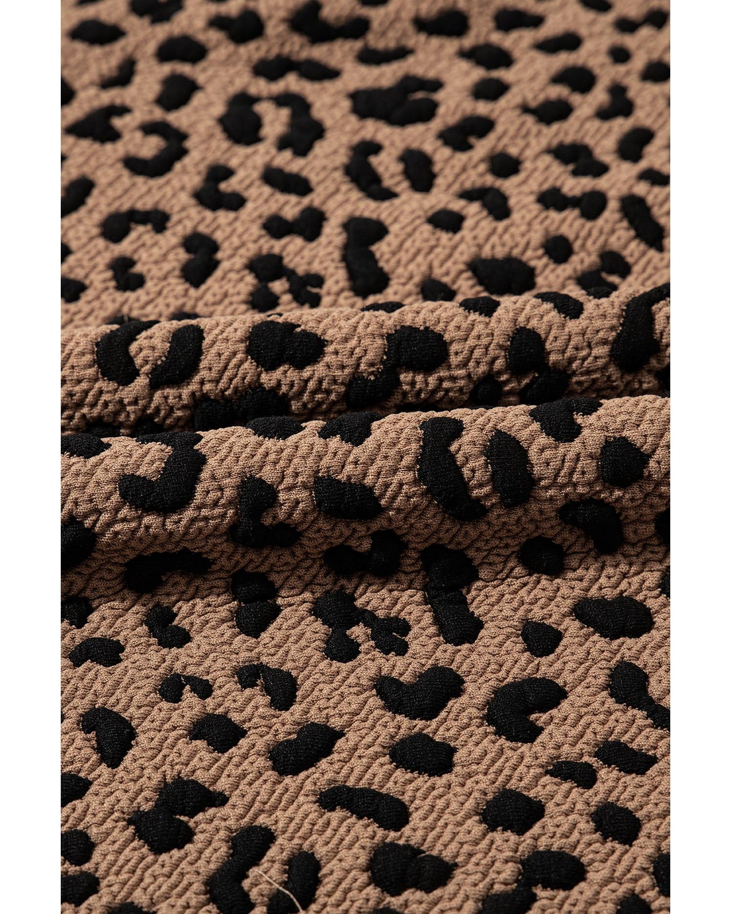 Khaki Leopard Print V Neck Sleeveless Collared Mini Dress - XL