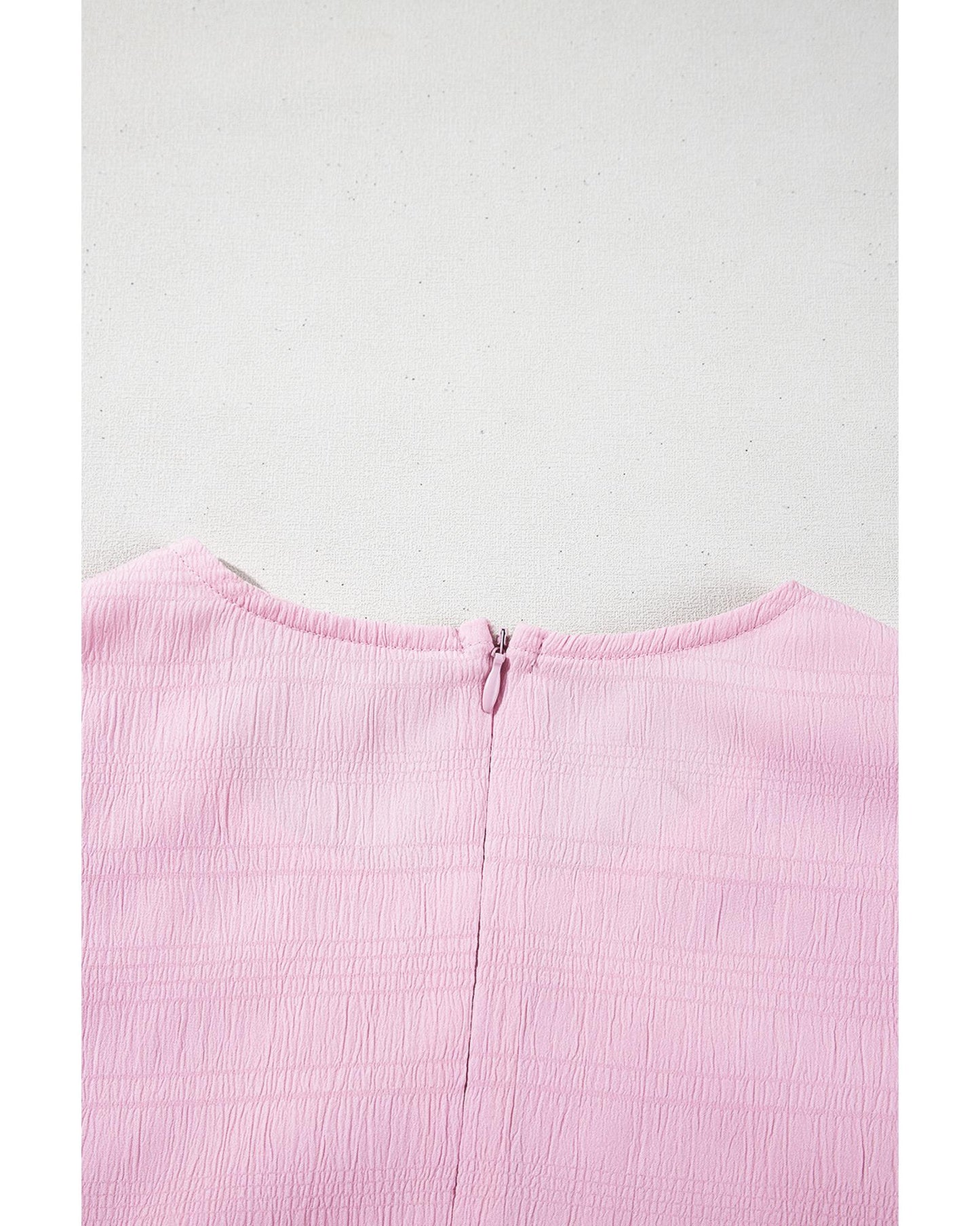 Bonbon Textured Bubble Sleeve High Waist Mini Dress - L