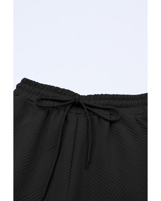 Textured Loose Fit T Shirt and Drawstring Pants