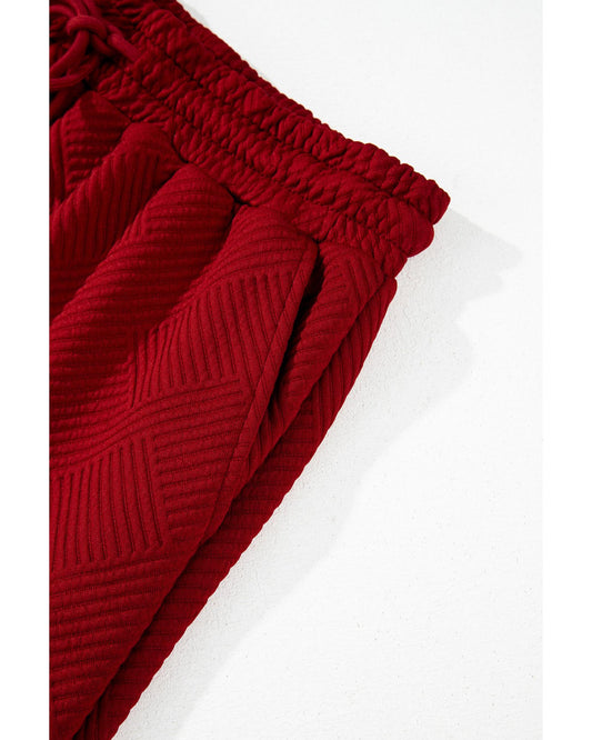 Textured Loose Fit T Shirt and Drawstring Pants