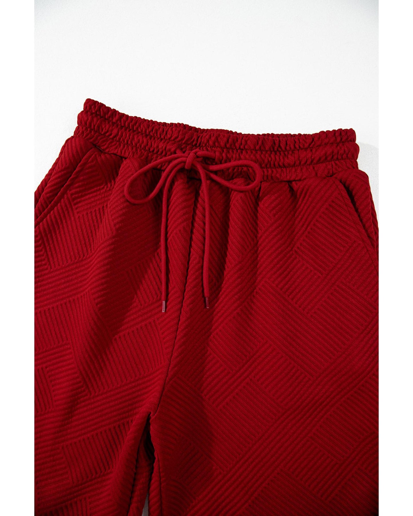 Textured Loose Fit T Shirt and Drawstring Pants