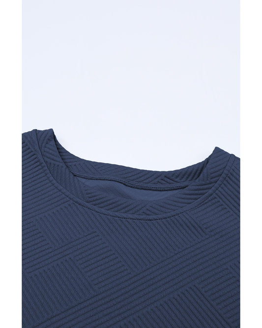 Textured Loose Fit T Shirt and Drawstring Pants