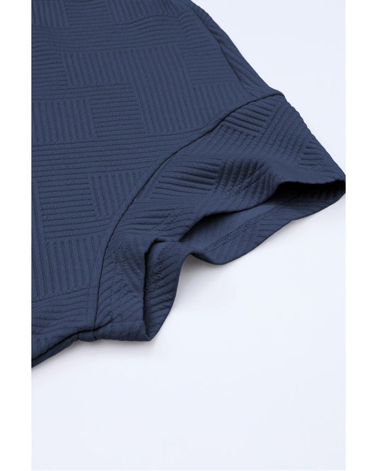 Textured Loose Fit T Shirt and Drawstring Pants
