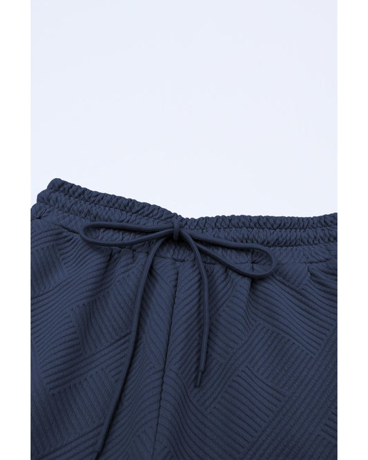 Textured Loose Fit T Shirt and Drawstring Pants