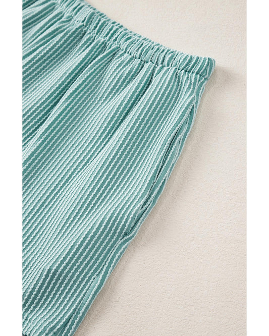 Ribbed Textured Knit Loose Fit Tee and Shorts Set
