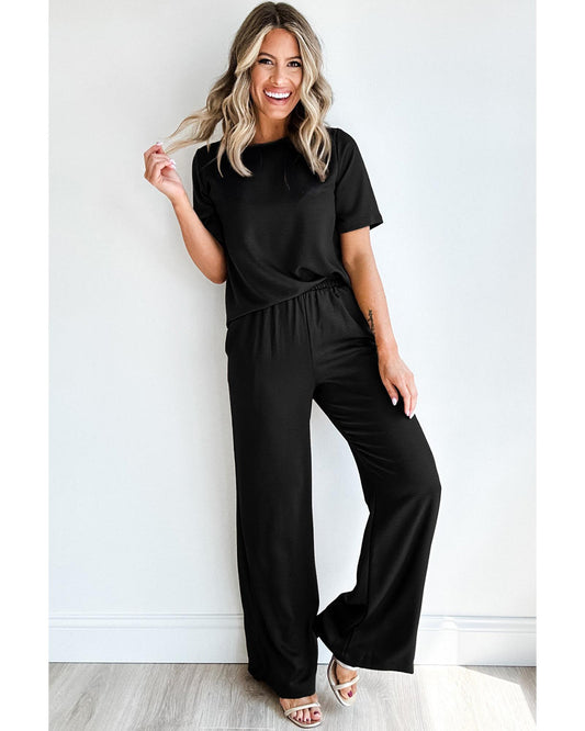 T Shirt Wide Leg Pants Set