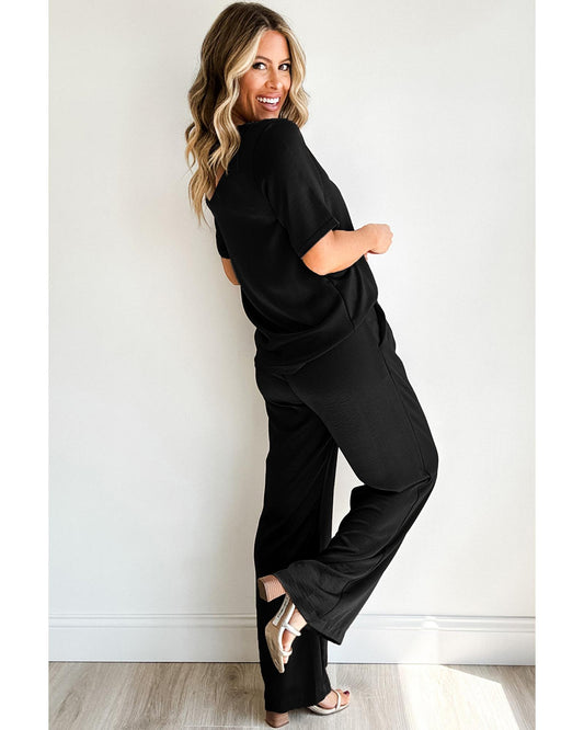 T Shirt Wide Leg Pants Set
