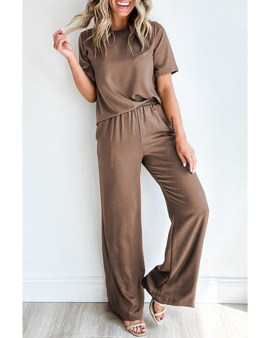 T Shirt Wide Leg Pants Set