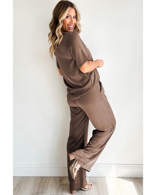 T Shirt Wide Leg Pants Set