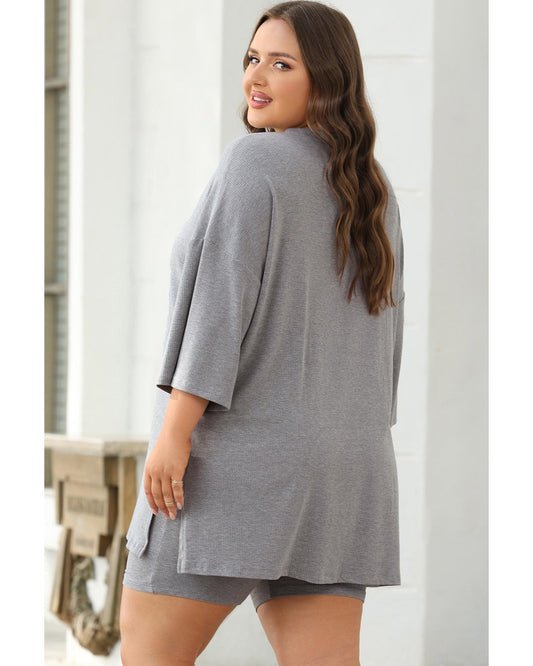 Loose Tunic Top and Slim Shorts Set