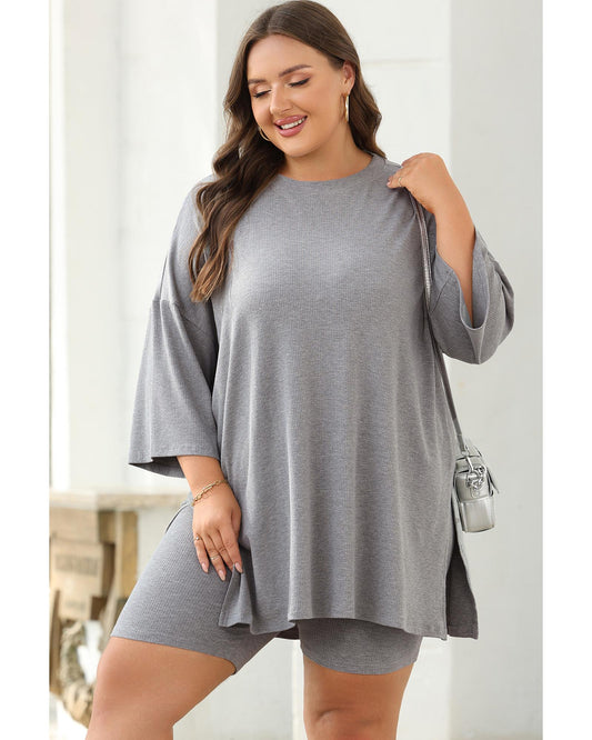 Loose Tunic Top and Slim Shorts Set