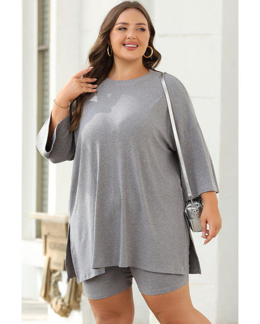 Loose Tunic Top and Slim Shorts Set