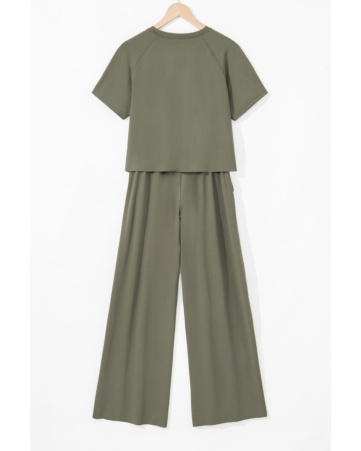 Raw Hem Loose Tee and Wide Leg Pants