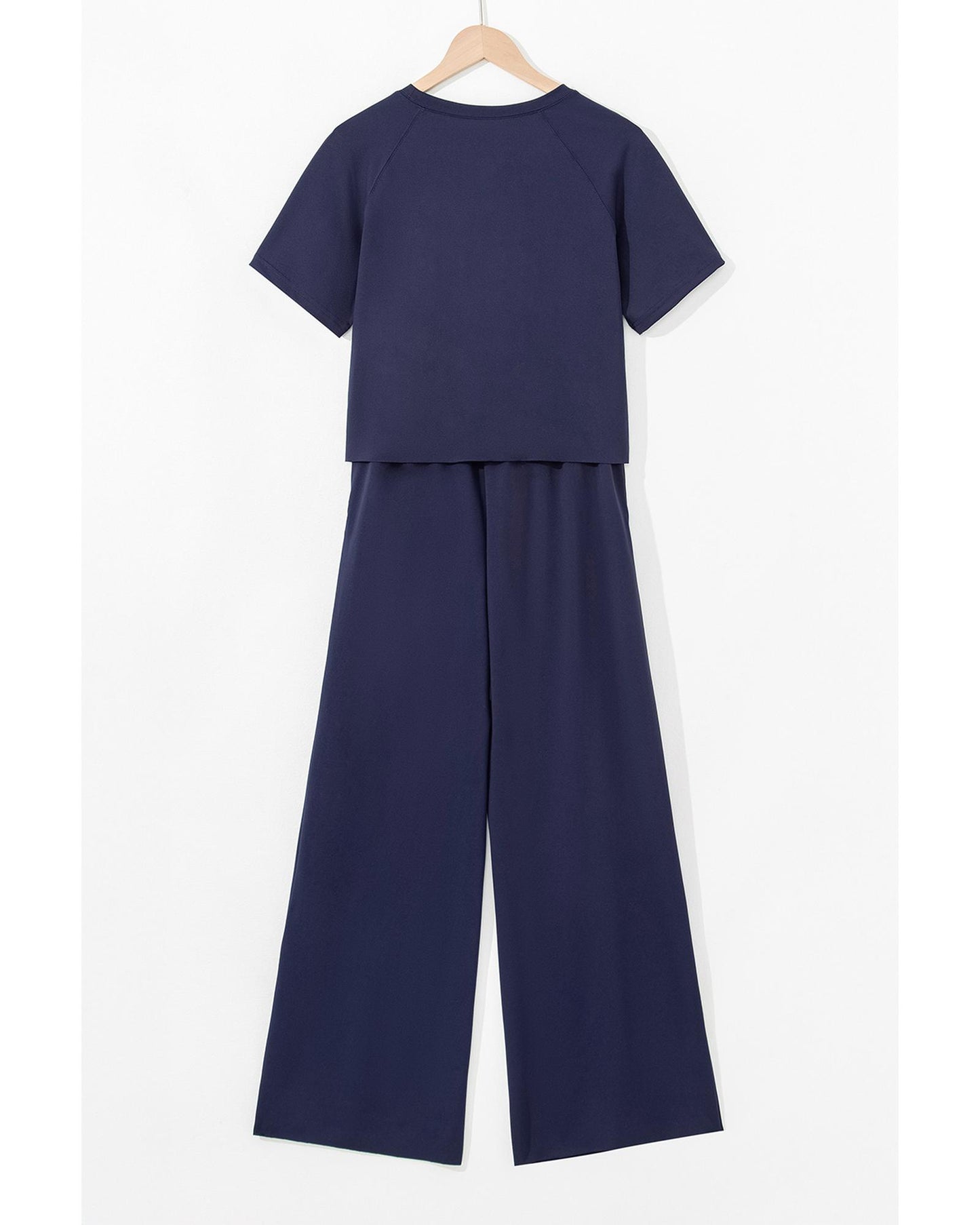 Raw Hem Loose Tee and Wide Leg Pants