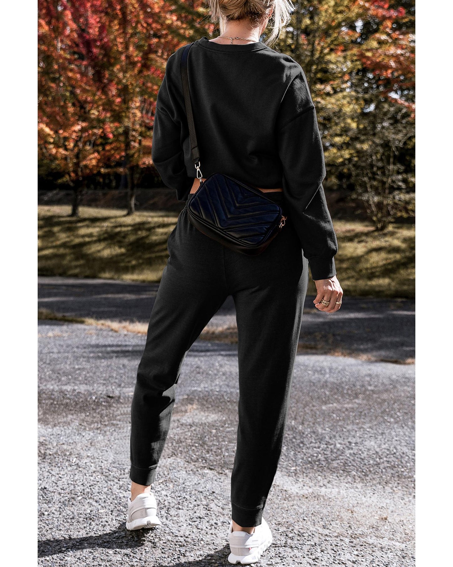 Solid Colour High Low Pullover and Skinny Pants Set