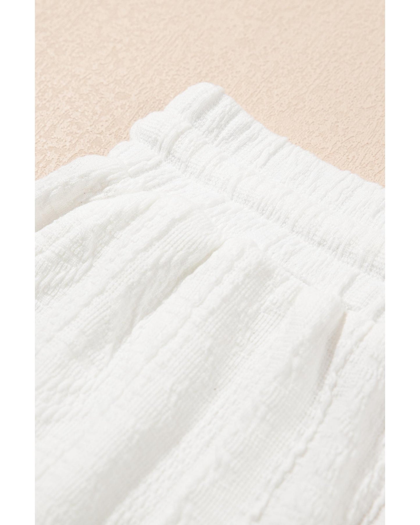 Textured Patched Pocket Short Sleeve Top and Drawstring Shorts