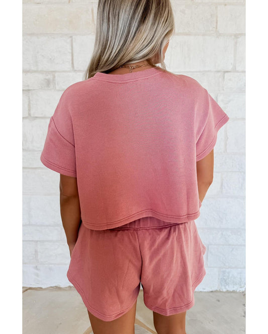 Cropped Tee and Ruffle High Waist Skort