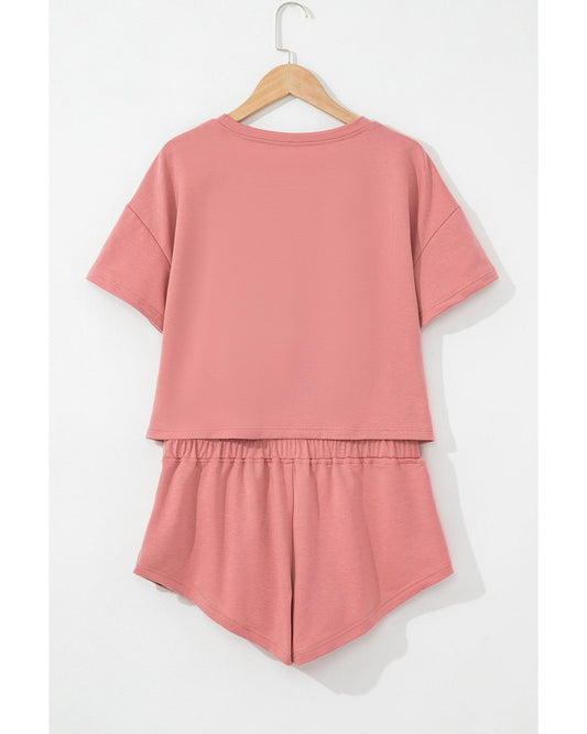 Cropped Tee and Ruffle High Waist Skort