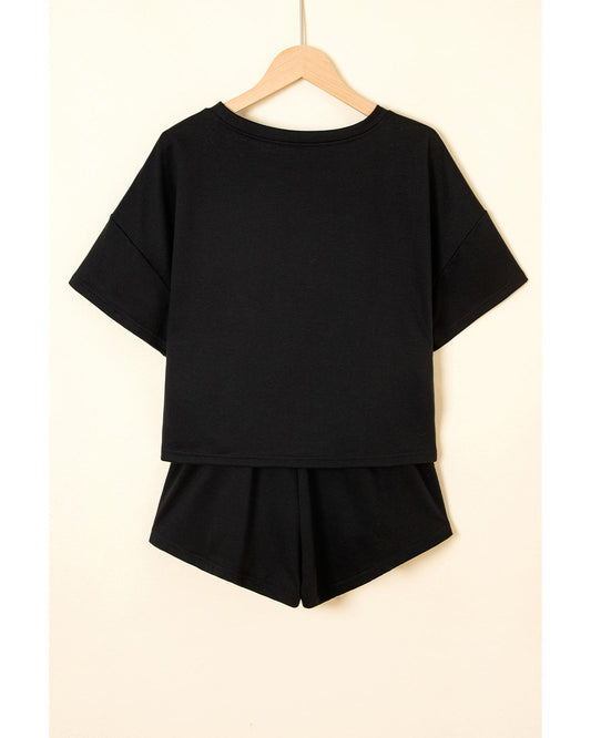 Cropped Tee and Ruffle High Waist Skort