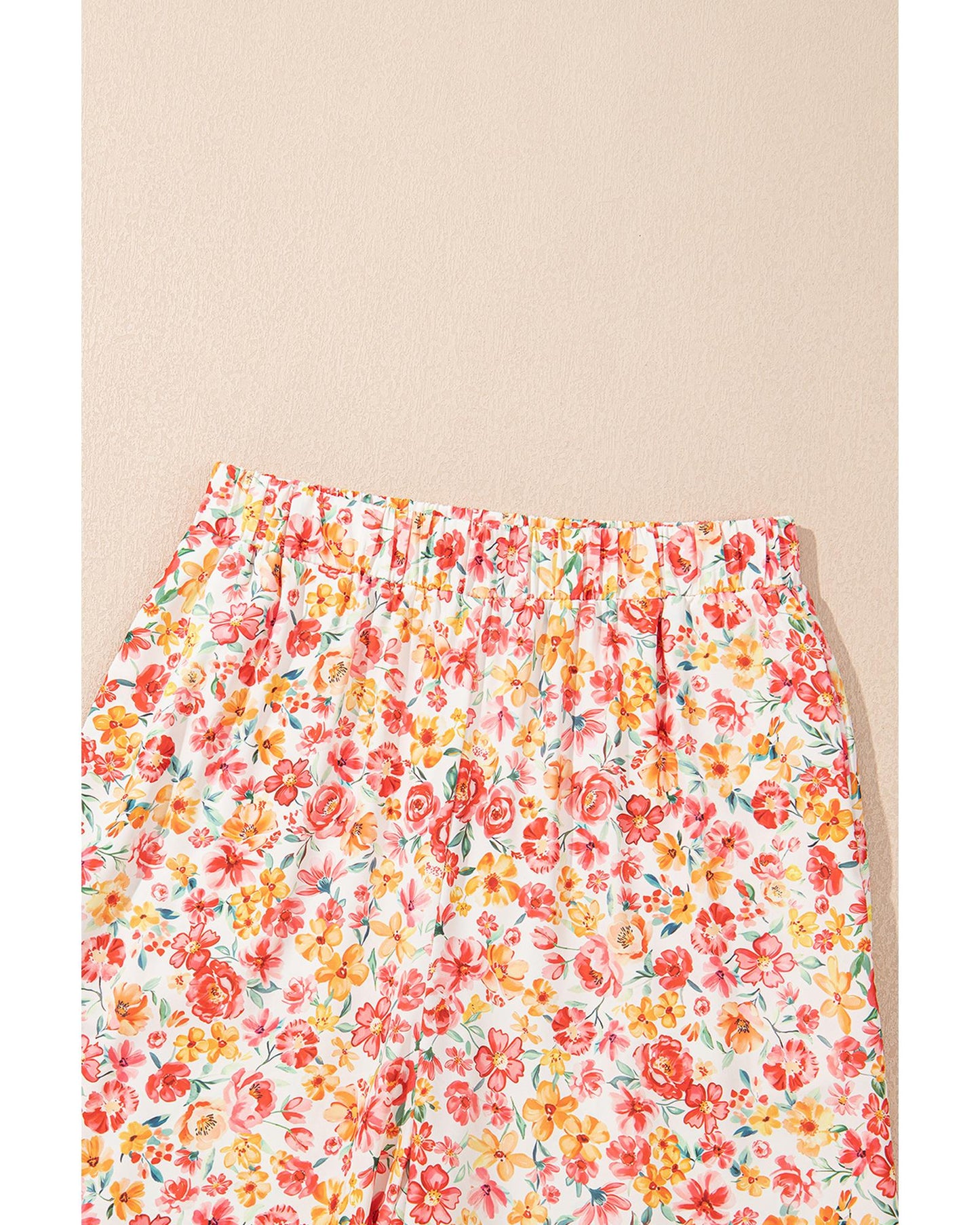 Floral Bandeau Top and High Waist Wide Leg Pants