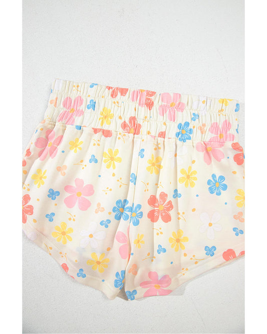 Floral Print Crop Top and Wide Leg Short
