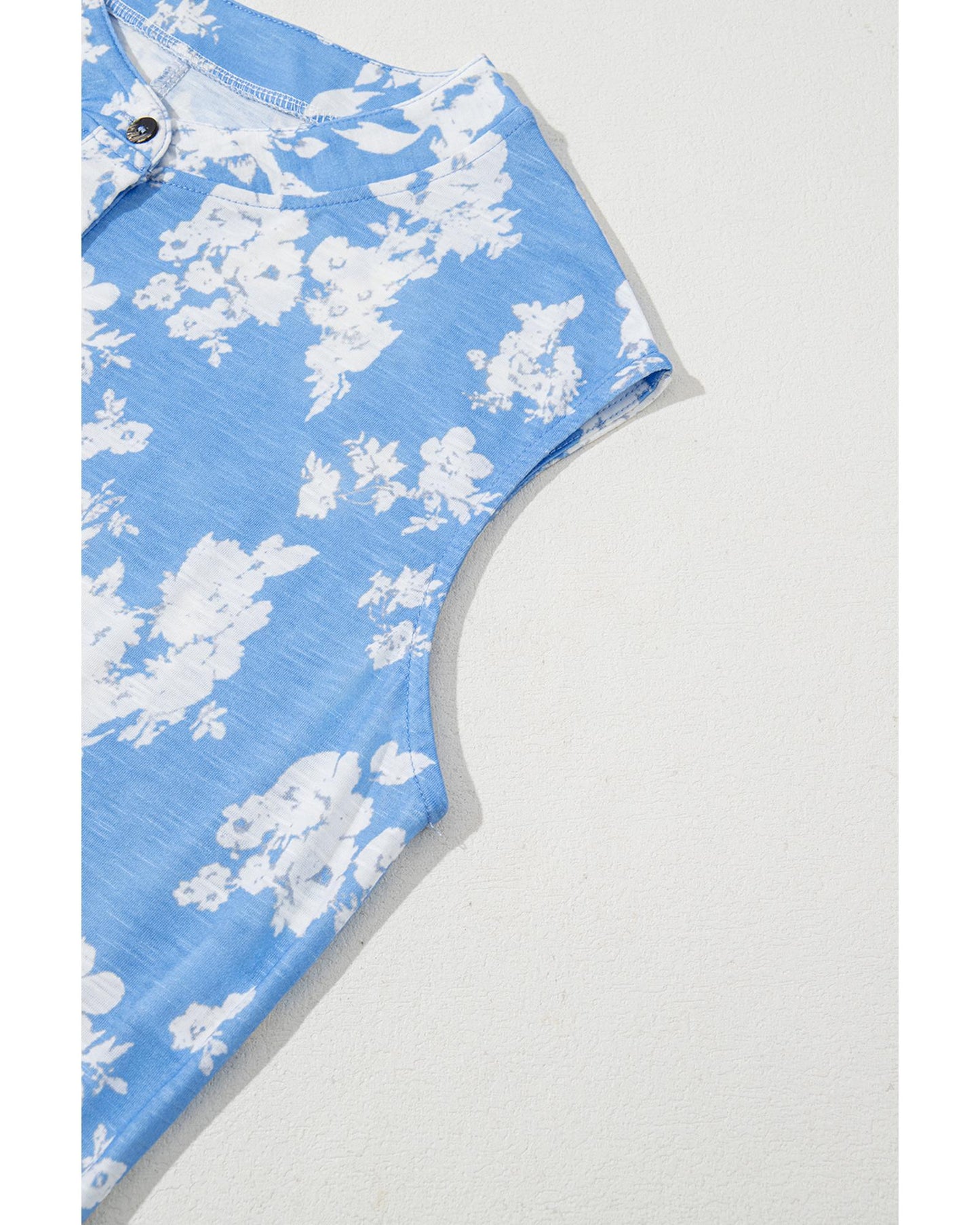 Myosotis Floral Print Half Button Wide Leg Relaxed Jumpsuit