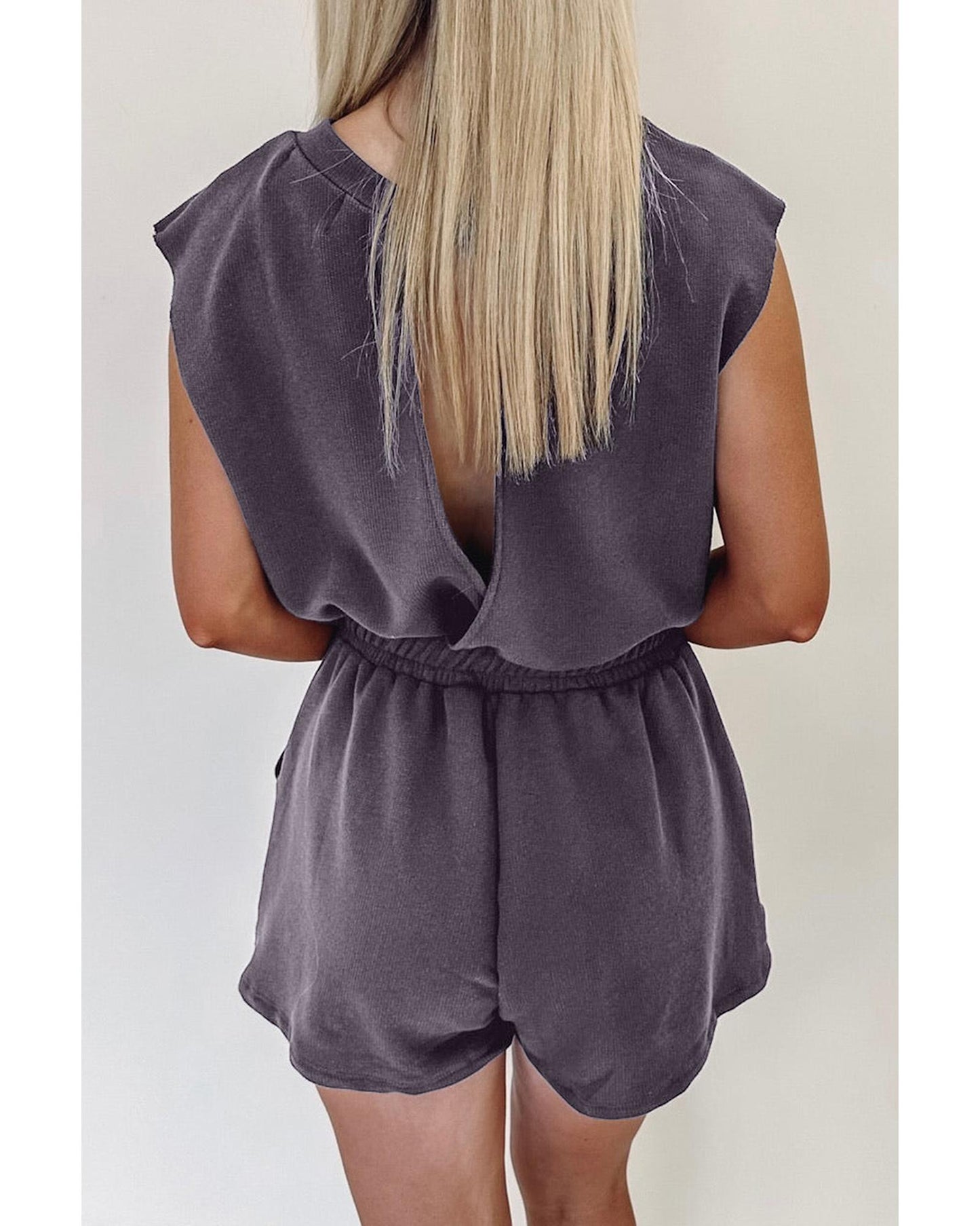 Open Back Cap Sleeve Romper