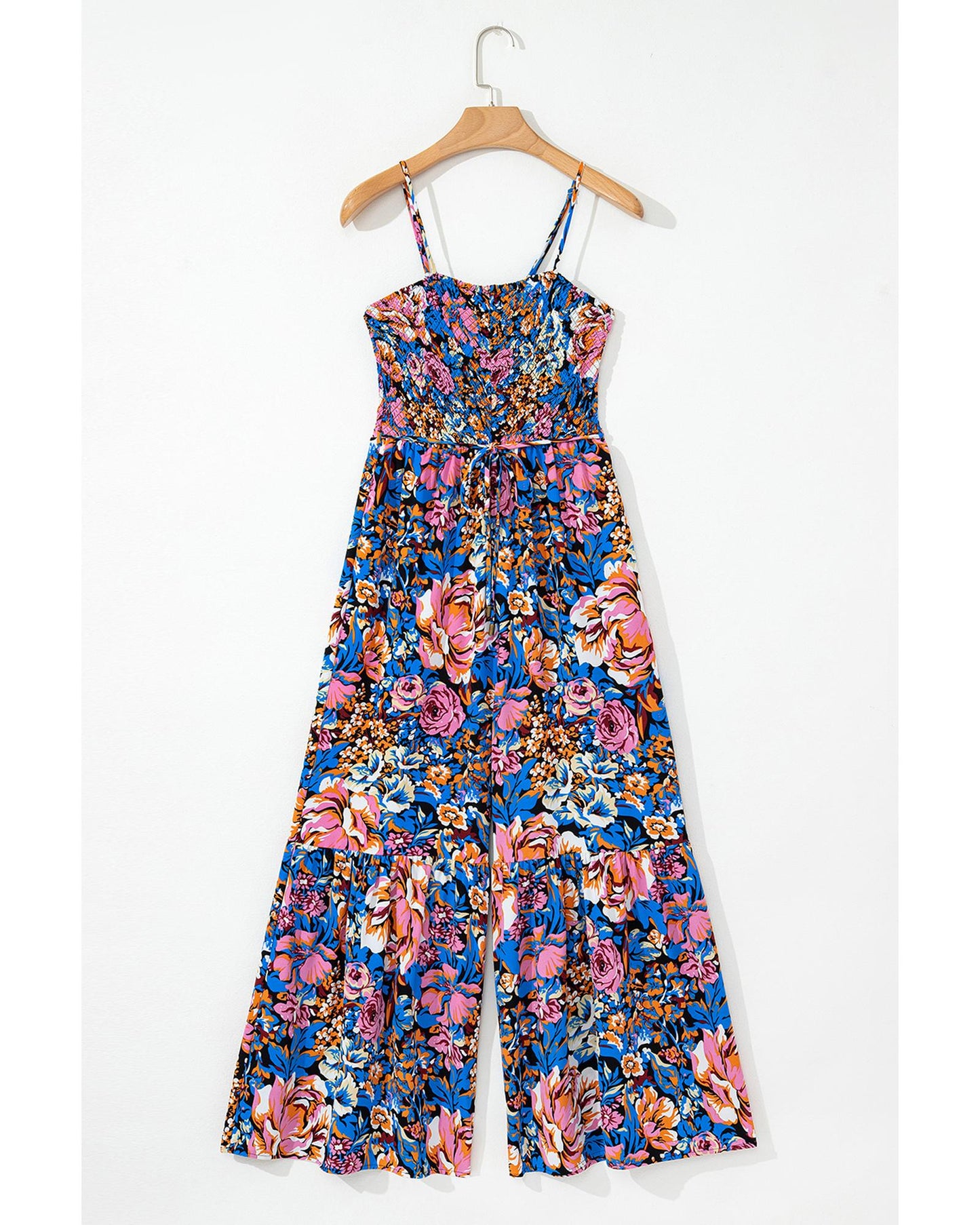 Pink Floral Jumpsuit with Flowy Design