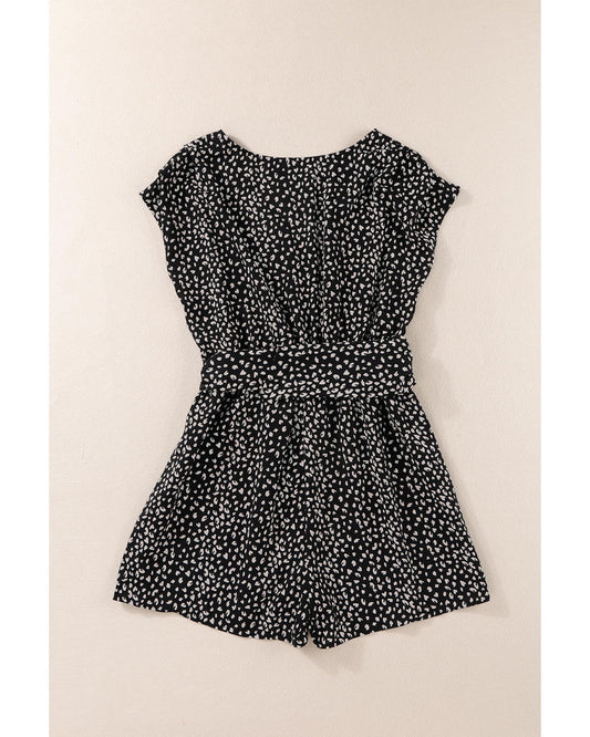 V Neck Short Sleeve Romper