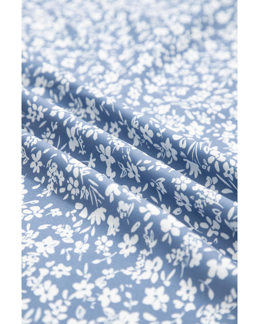 Floral High Waist Long Skirt with Side Split Skirt