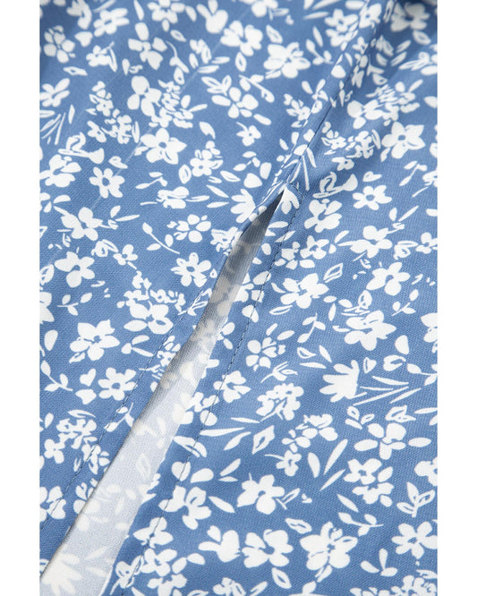 Floral High Waist Long Skirt with Side Split Skirt