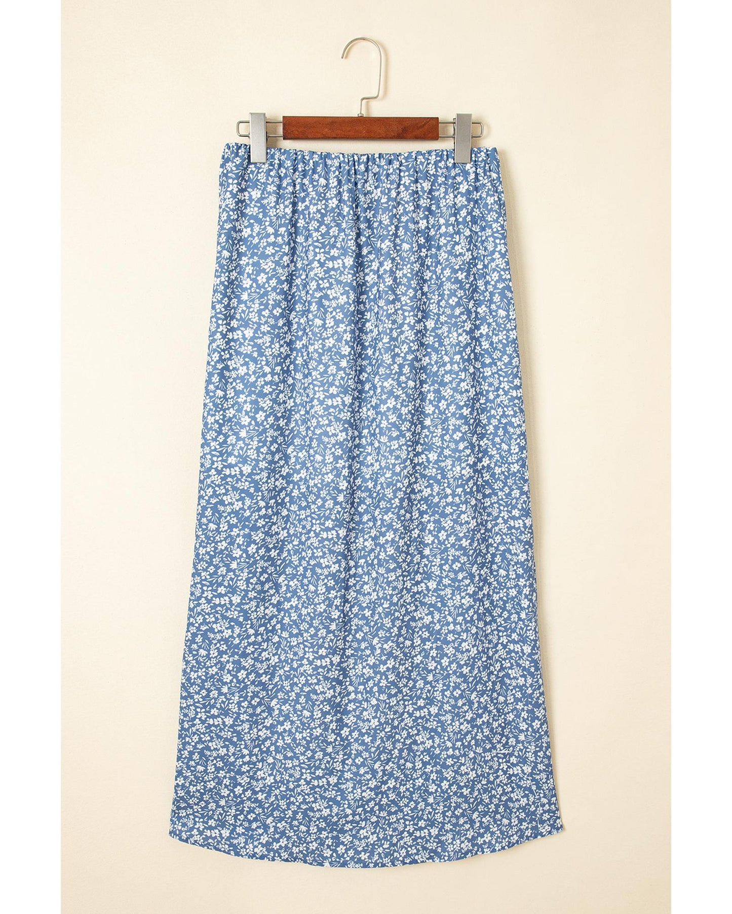 Floral High Waist Long Skirt with Side Split Skirt