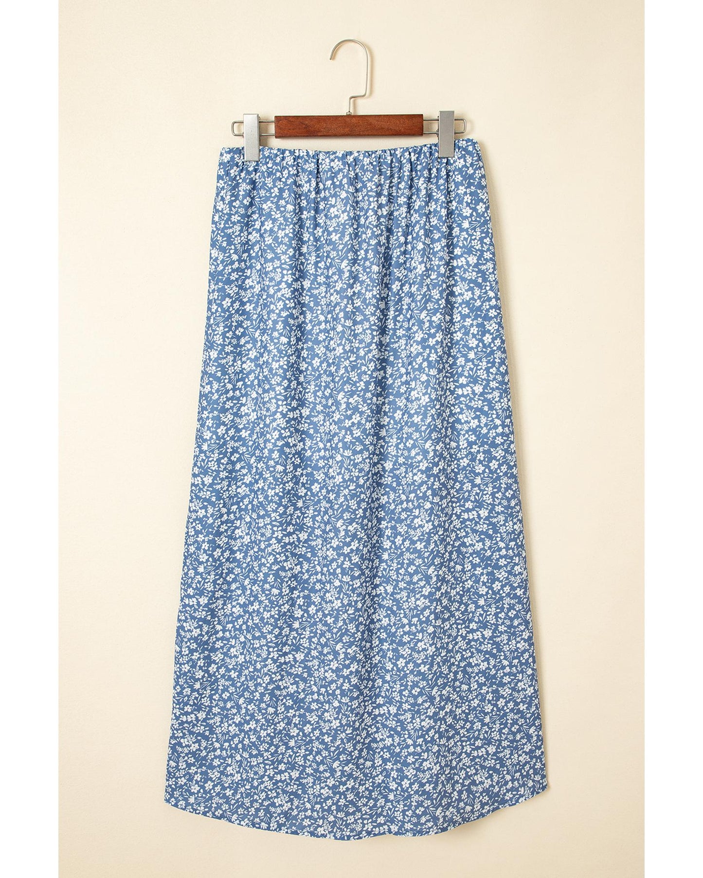 Floral High Waist Long Skirt with Side Split Skirt