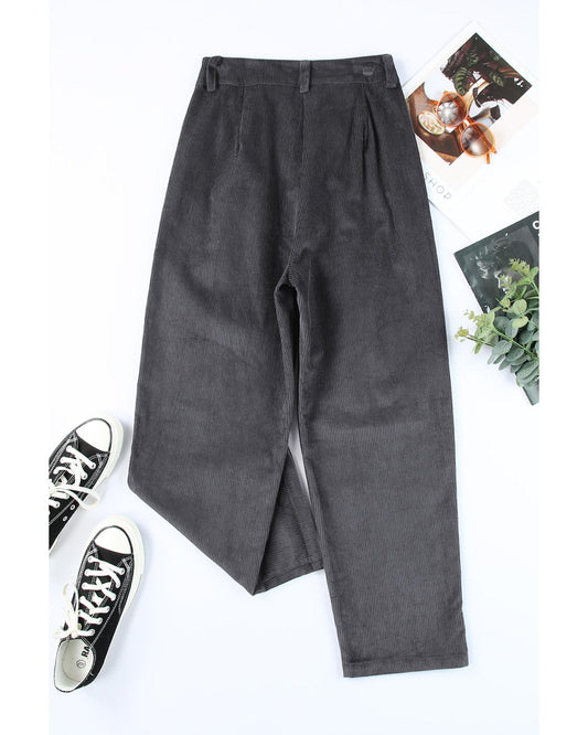 Corduroy High Waist Straight Leg Pants