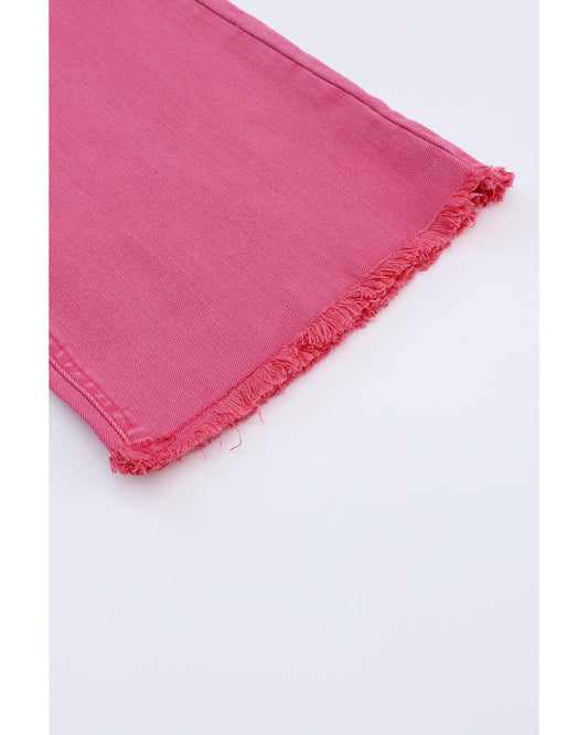 Flare Leg Raw Hem Jeans