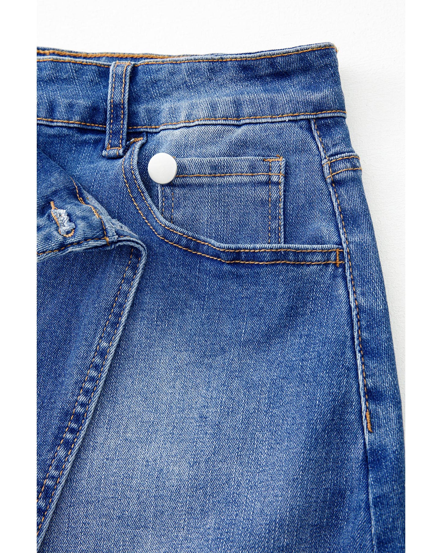 ASHLEIGH BLUE Wrapped Crossed Waist Denim Mini Skirt