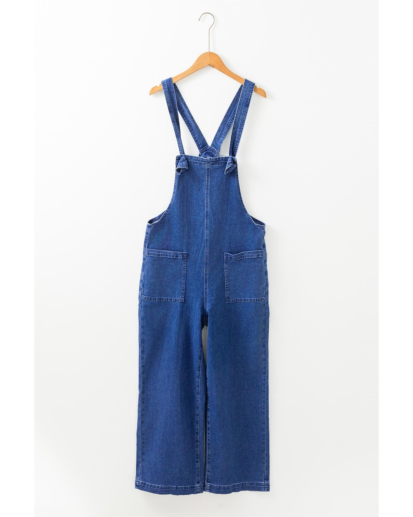 Prussian Blue Mineral Wash Wide Leg Denim Overalls